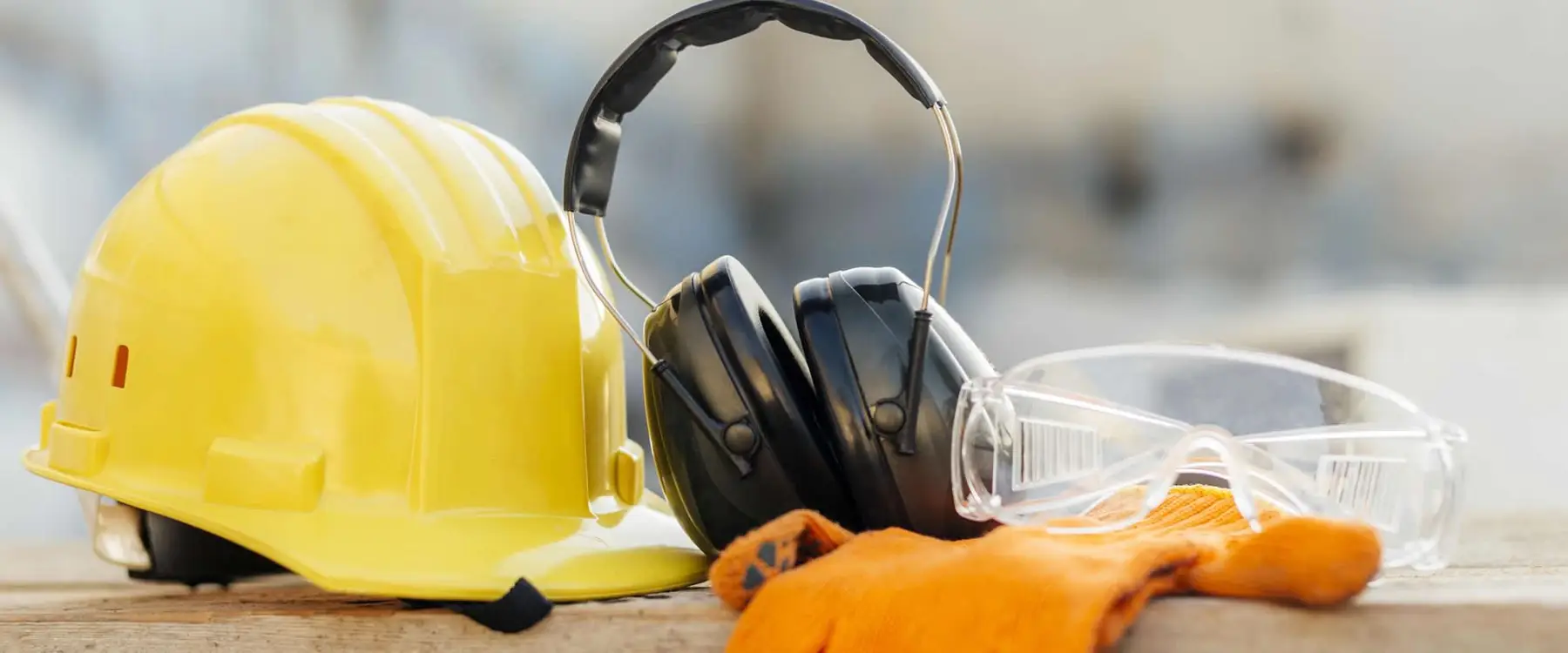 PPE: helmet, ear defenders, goggles and gloves